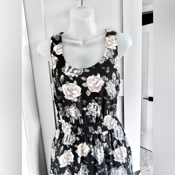 ARITZIA TALULA Roppongi Dress Floral Mini Dress Elastic Waist Black Size Small - Picture 11 of 14